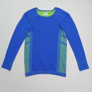 Athleta Womens Neothermal Pullover Size M Blue Green Long Sleeve Shirt Running